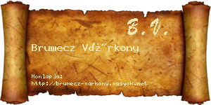 Brumecz Várkony névjegykártya